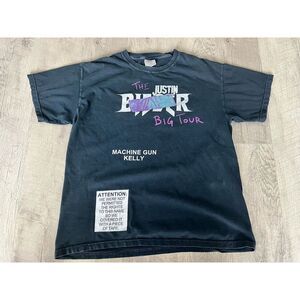 Machine Gun Kelly Justin Bieber tour shirt Unisex Large Black Tshirt Concert